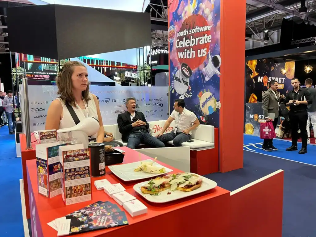 Alea team at SiGMA Balkans 2022, in Belgrade, before winning the Best Aggregator award.